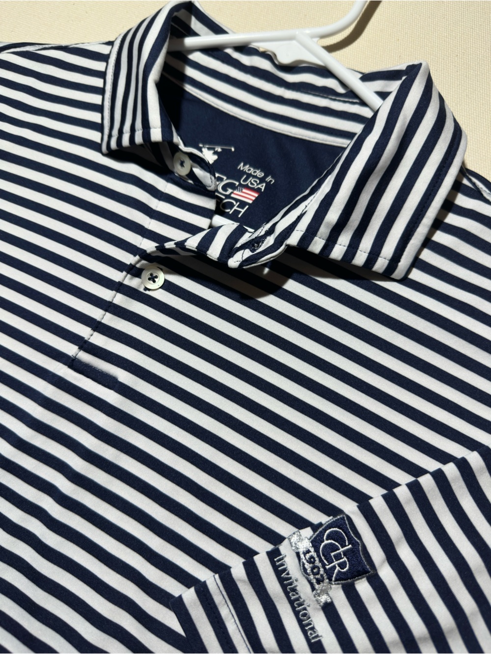 Fairway & Greene Men’s Navy & White Golf Polo x Country Club of Little Rock